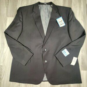 Haggar Suit Coat 50L Black Tailored FIt Travel Performance Blazer NEW